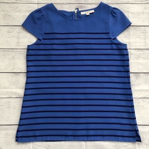 ANN taylor loft periwinkle blue stripe top